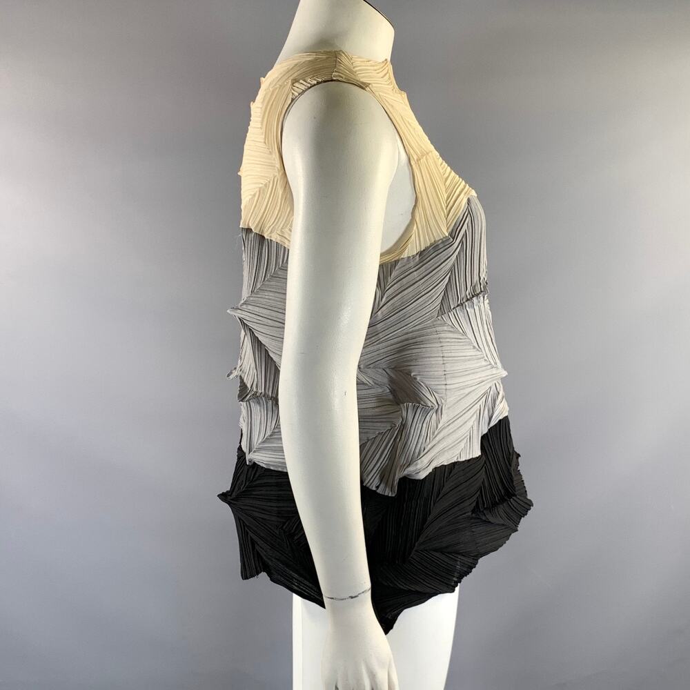 VANITE COUTURE Size One Size Cream Black Grey Polyester Spandex Casual Top - Picture 2 of 4